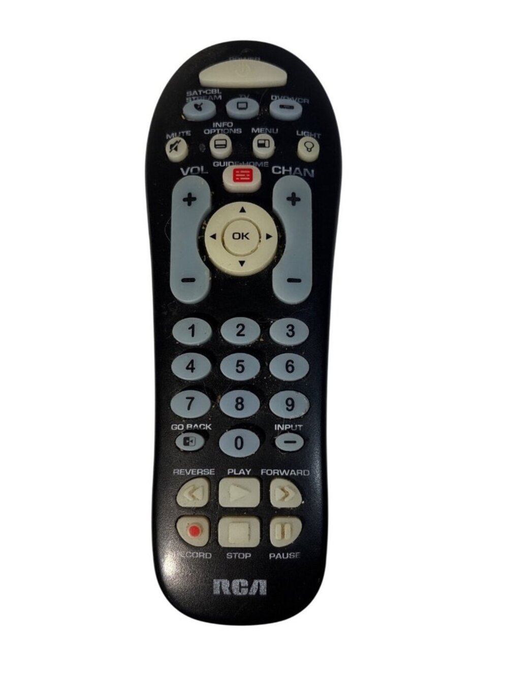 RCA Universal Remote Control CRCR313BIR Black For TV DVD VCR SAT-CBL